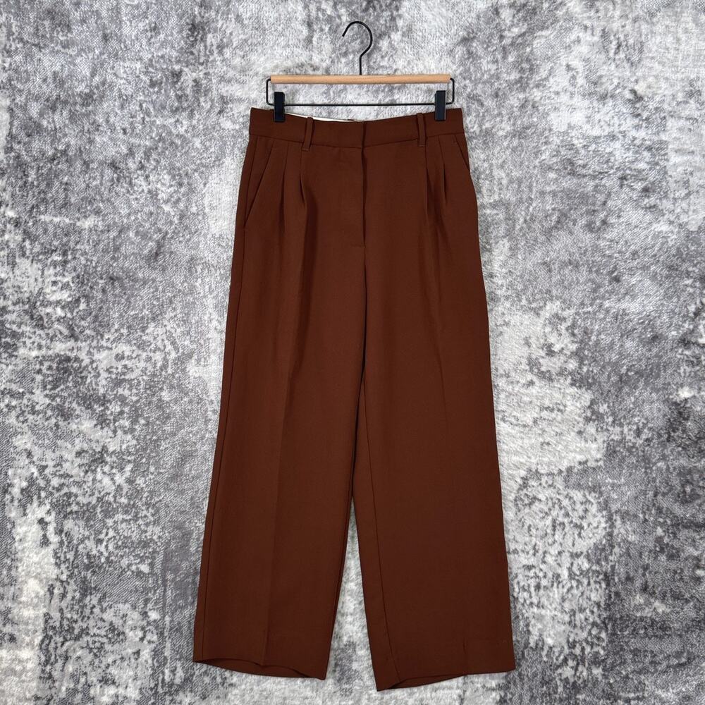 Aritzia Effortless Pants 6 Short Womens Wilfred Crepette Chocolate Brown